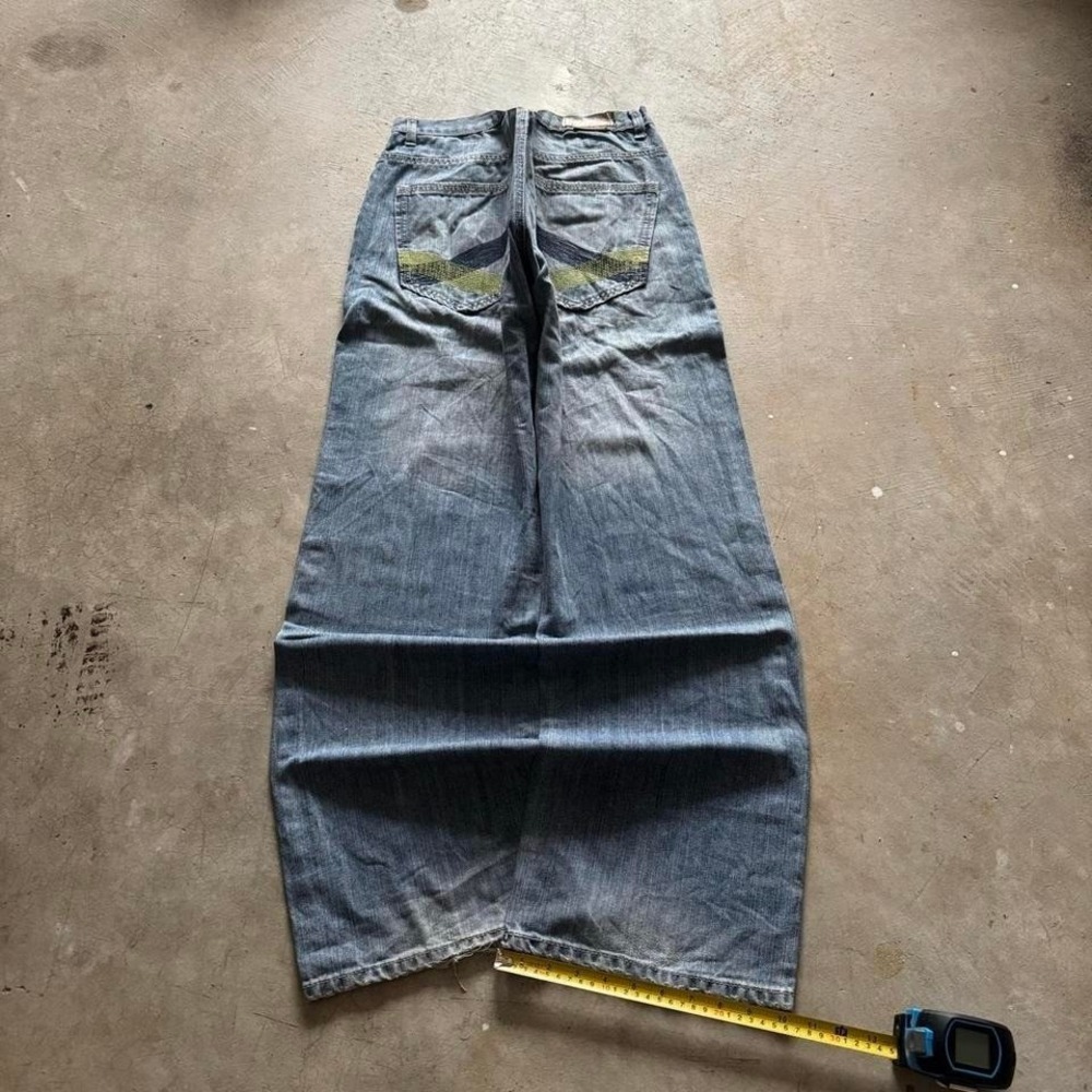 Baggy Akademiks Wide Leg Southpole Styl Embroidered Y2K Vintage Denim Jeans 38